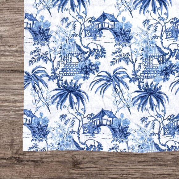 Brunschwig & Fils Tongli Porcelain Blue Summer Palace Chinoiserie Fabric 54x54 - Picture 3 of 8